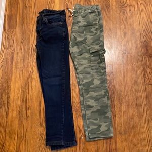 2 pair, size 8 boys pants Steve Madden blue jeans & There Abouts camo green